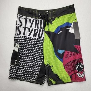 Rusty Screamer Board Short Swim Trunk 90's Y2K 11” inseam Multicolor Mens 32